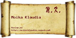 Moika Klaudia névjegykártya
